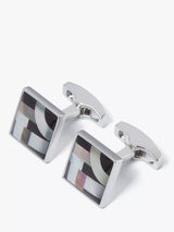 John Lewis Simon Carter Bauhaus Lines Cufflinks, Silver/Multi- Buy online at McGrocer