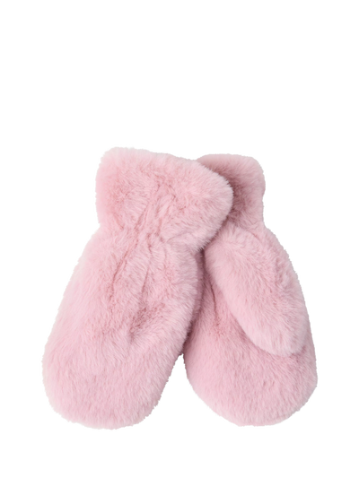 John Lewis Lindex Kids Faux Fur Mittens Dusty Pink- Buy online at McGrocer