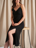 Pretty You London Bamboo Frill Chemise in black, imported from the UK