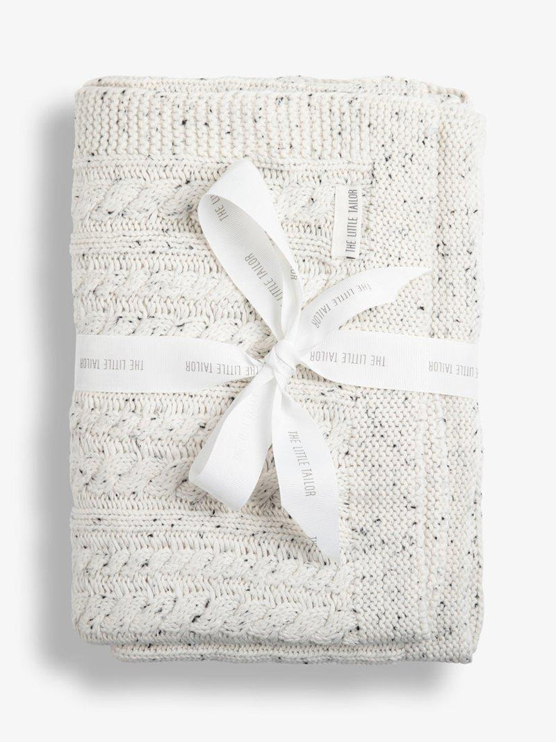 The Little Tailor baby cable knit blanket 100% cotton, imported from the UK
