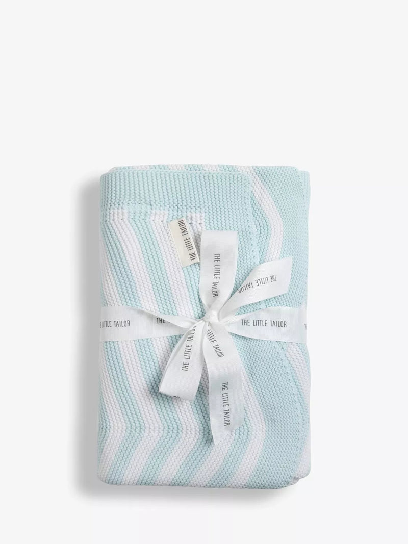 The Little Tailor chevron knitted baby blanket - British product