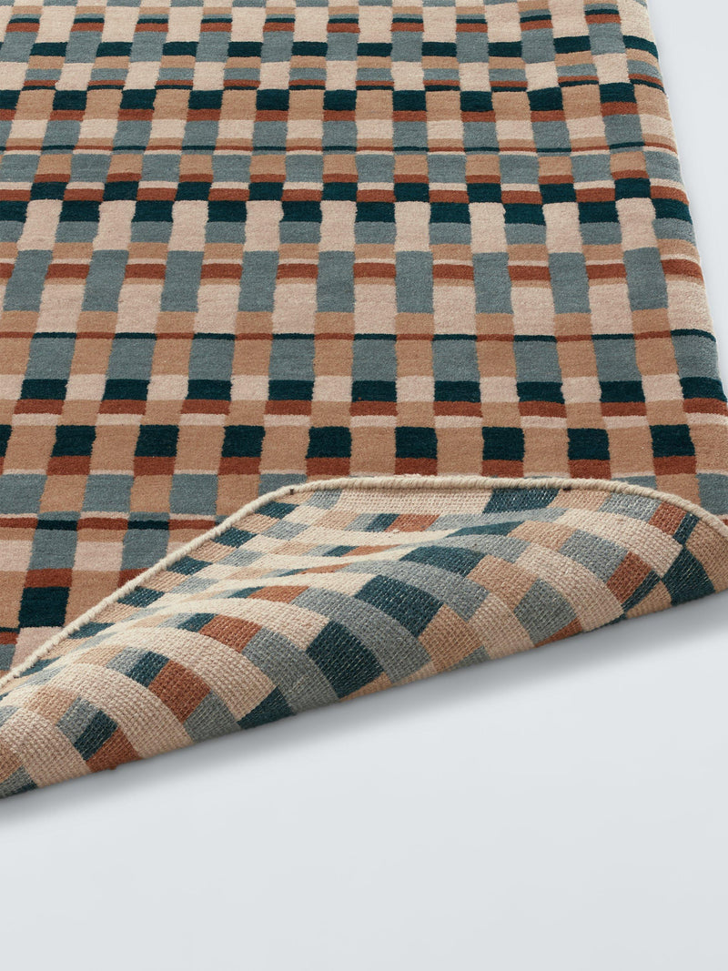 John Lewis Parallel Karomuster Teppich aus reiner Wolle 180x120cm (Britische Marke)