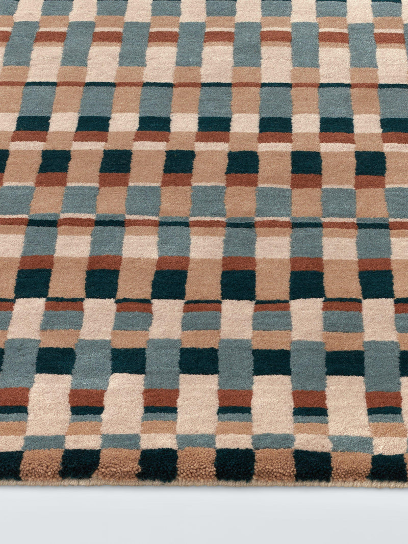John Lewis Parallel Karomuster Teppich aus reiner Wolle 180x120cm (Britische Marke)