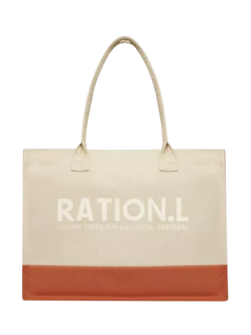RATION.L organic cotton canvas tote bag natural 35x43x17cm, UK version