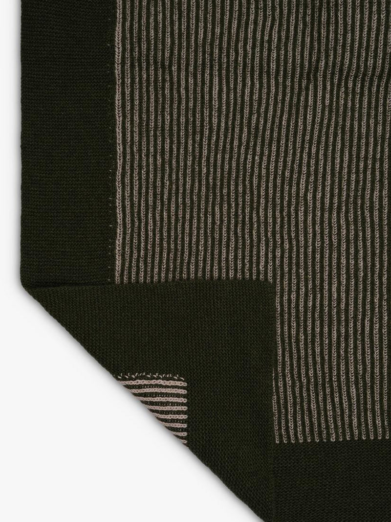 Striped wool blend knitted throw Piglet in Bed (British brand)