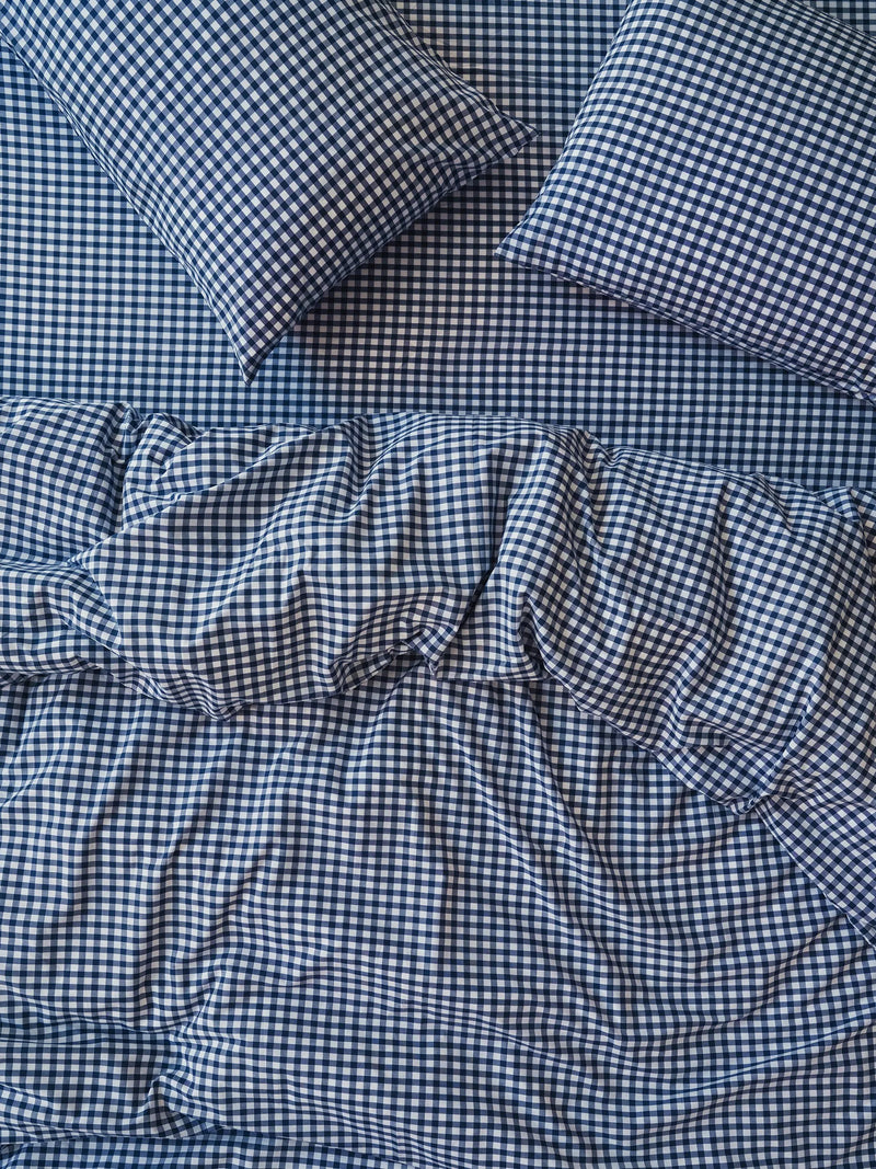 Piglet in Bed Doppel-Gingham-Bettbezug-Set, UK-Version