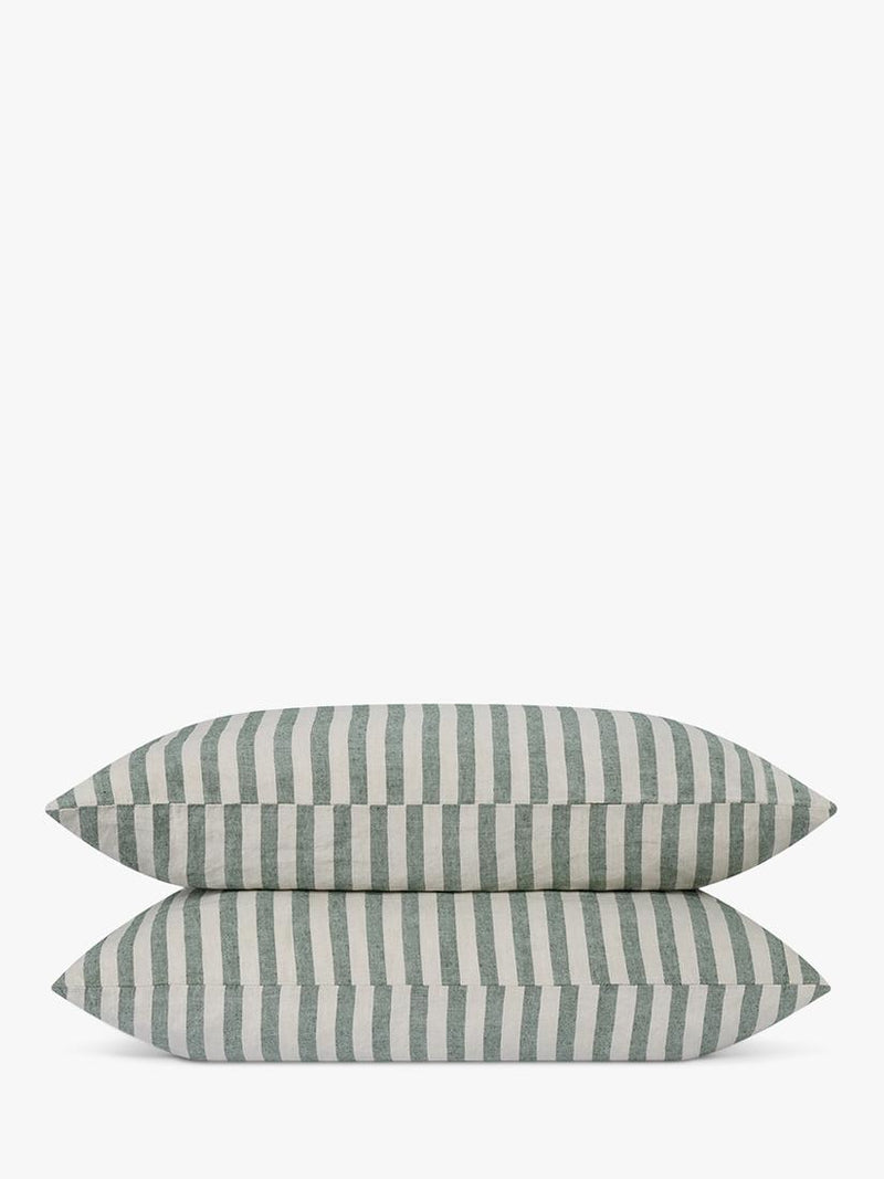 Piglet in Bed Streifen Bettwäsche aus Leinenmischung, Doppelbett – britisches Produkt