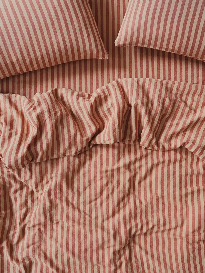 Piglet in Bed Pembroke Stripe Bettwäsche aus Leinenmischung, Doppelbett