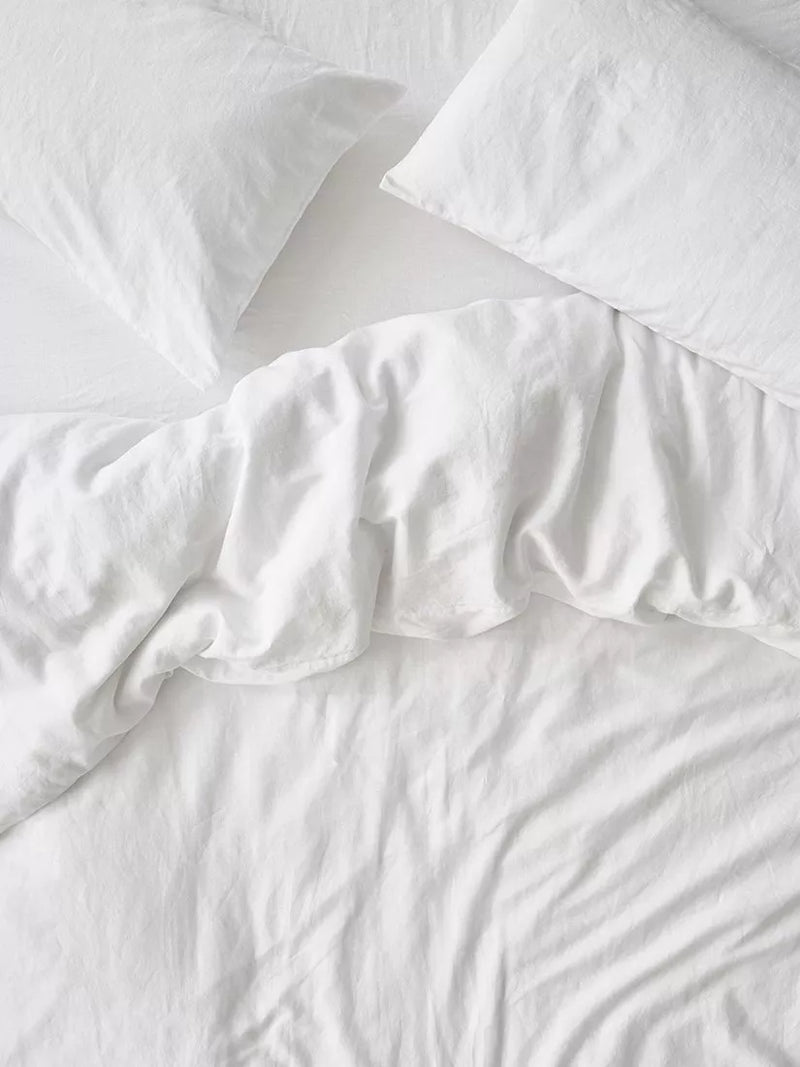 Piglet in Bed Plain Linen Duvet Cover, imported from the UK