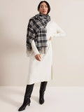 Phase Eight check scarf in black and white, imported from the UK