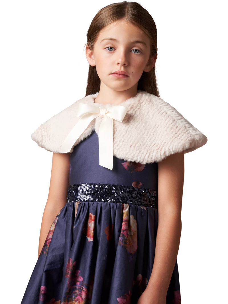 Angel & Rocket taupe kids' fur collar - British product