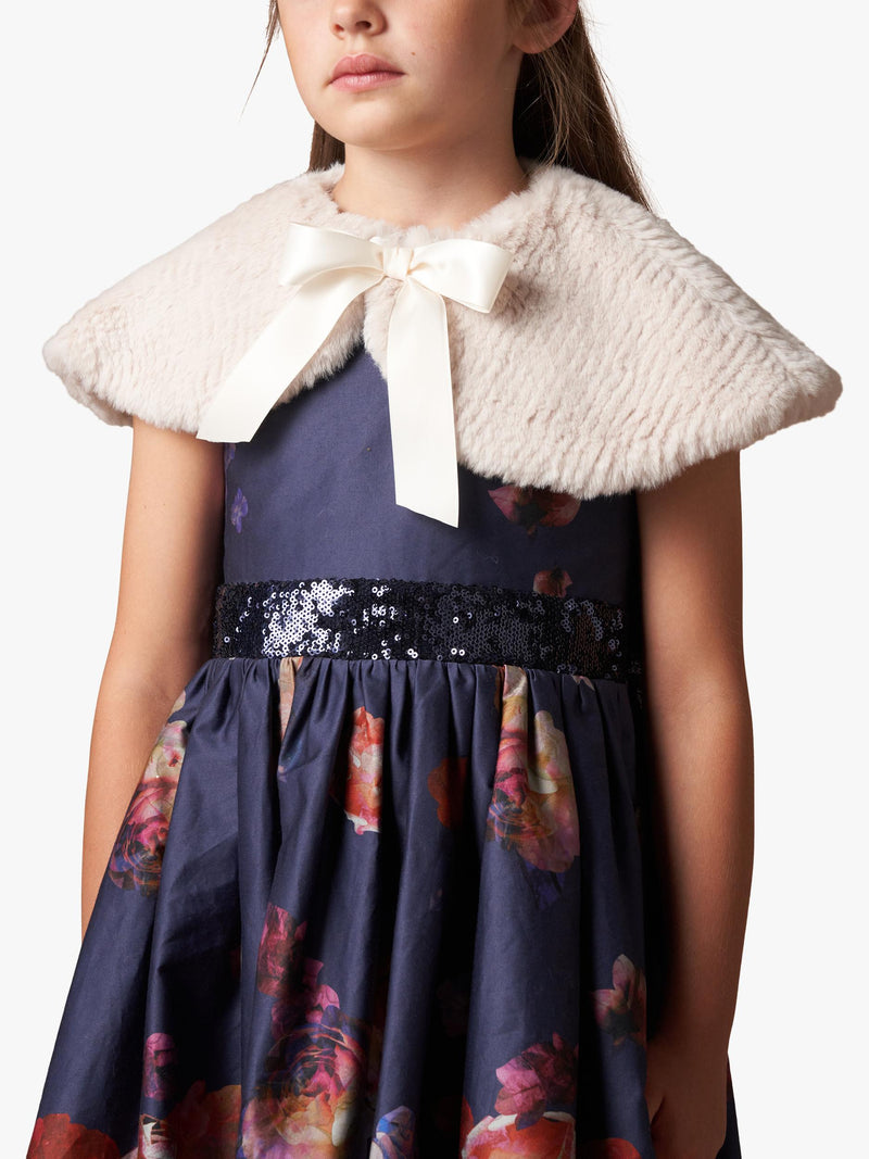 Angel & Rocket taupe kids' fur collar - British product