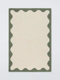 John Lewis Pure Wool Scallop Rug, Myrtle Green, L150 x W90cm