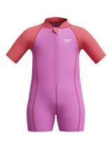 John Lewis Speedo Kids' Neoprene Shortie Wetsuit - Neon Violet/Coral- Buy online at McGrocer