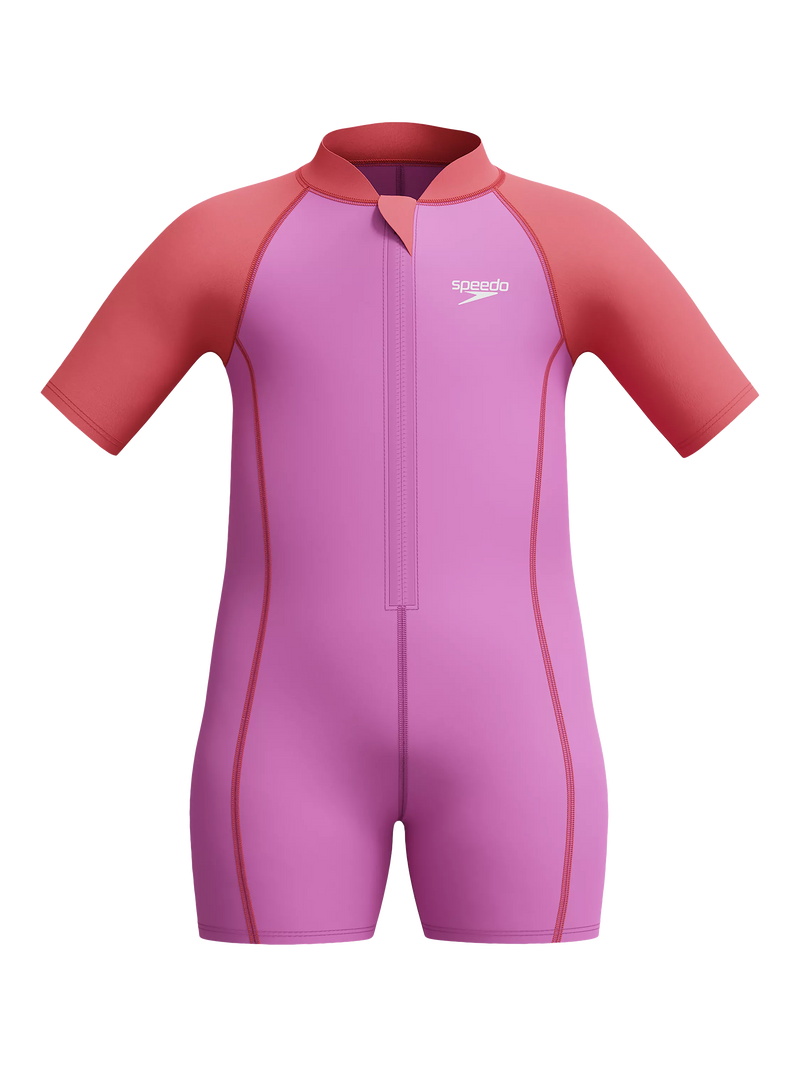 Speedo kids neoprene shortie wetsuit neon violet coral, imported from the UK
