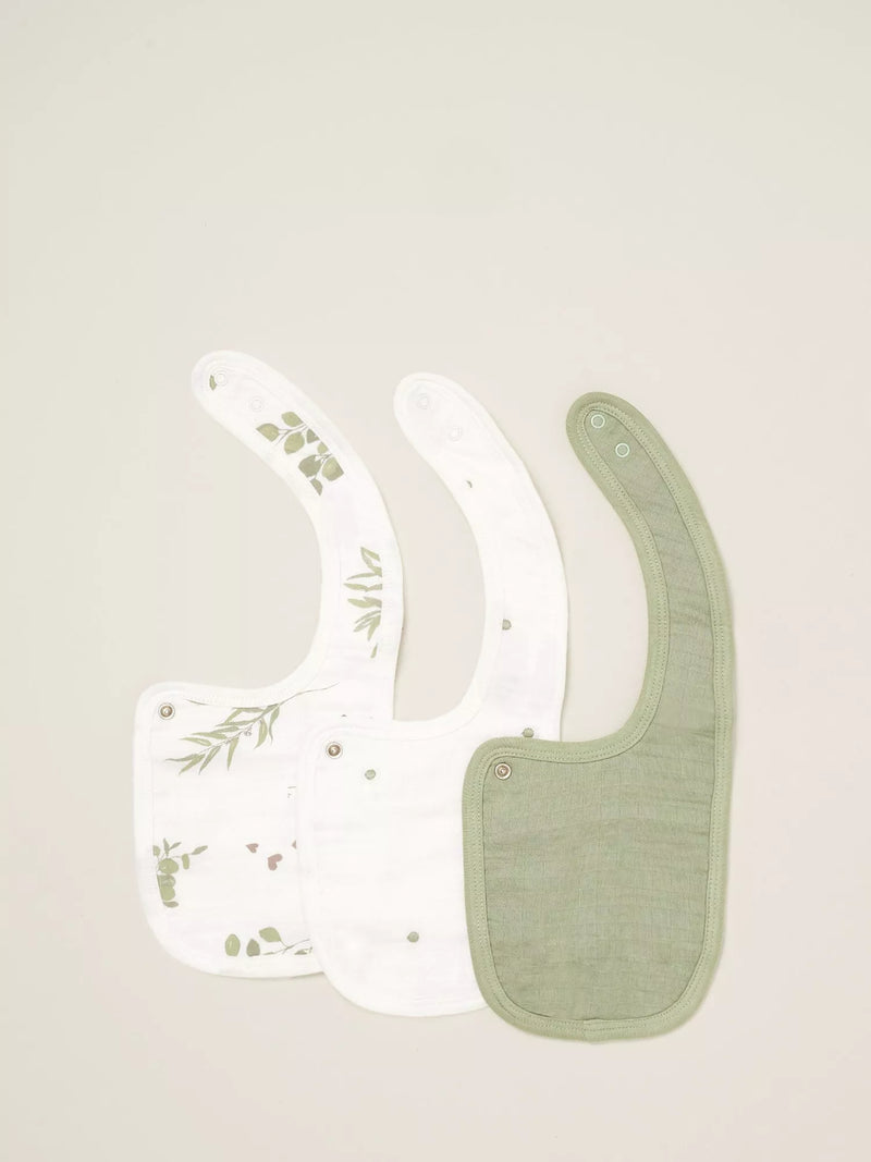 Truly baby bibs eucalyptus print set of 3 - British product