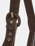 Whistles Sia curved crossbody suede bag chocolate - British product