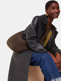 Whistles Sia curved crossbody suede bag chocolate - British product