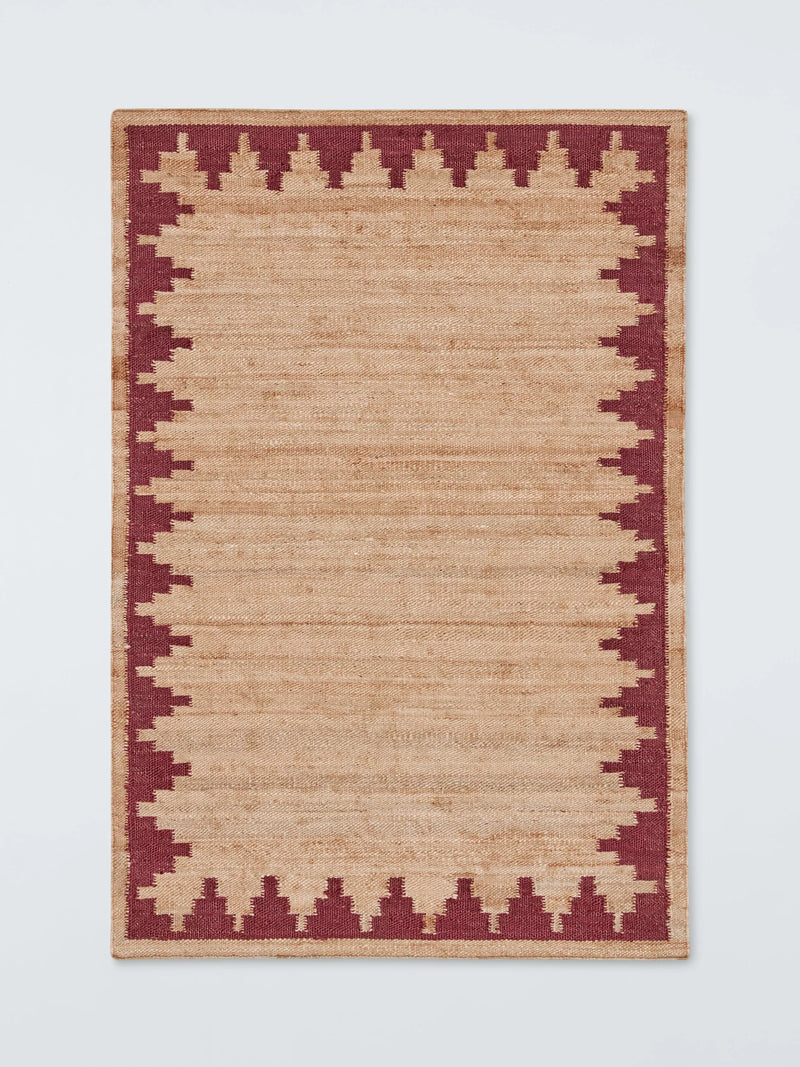 John Lewis stepped chevron hand woven jute rug 120x180cm, imported from the UK
