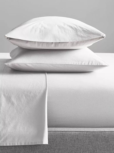 John Lewis west elm Organic Cotton Fitted Sheet White Bed Sheet- Buy online at McGrocer