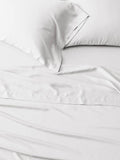 West Elm Spannbettlaken TENCEL Lyocell Weiß Doppel, UK-Version