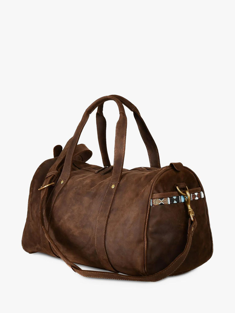 KOY leather duffle bag mocha, imported from the UK
