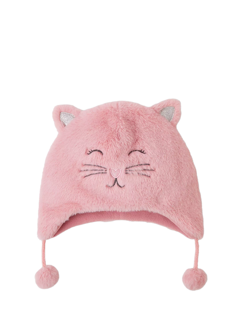 Flauschige Katzen-Trapper-Mütze von Angels by Accessorize für Kinder in Pink, UK-Version