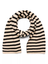 John Lewis KAFFE Nia Stripe Scarf Sand Dollar/Black- Buy online at McGrocer