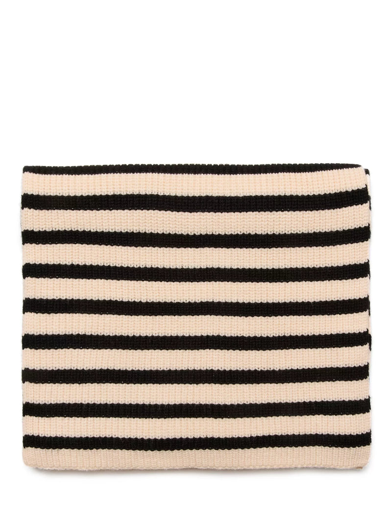 KAFFE Nia stripe scarf Sand Dollar/Black, UK version