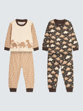 Cotton Dinosaur Jersey Pyjamas for Kids, Pack of 2