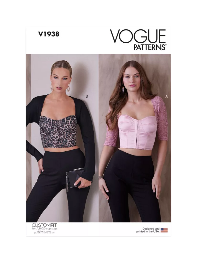 Simplicity Vogue V1938 Korsett-Oberteil Näh-Schnittmuster - Britisches Produkt