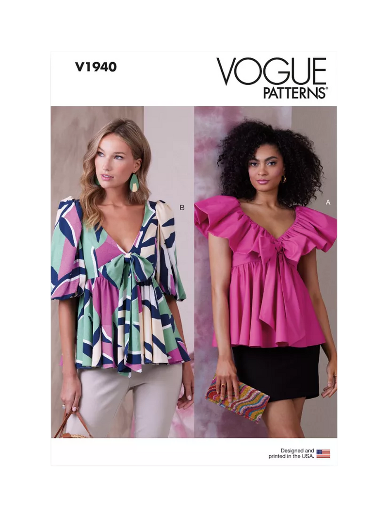 Simplicity Vogue sewing pattern empire waist top (British brand)