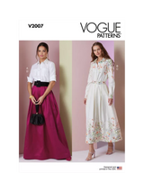 John Lewis Vogue Misses' Button Front Shirts and Skirts Sewing Pattern V2007- Buy online at McGrocer