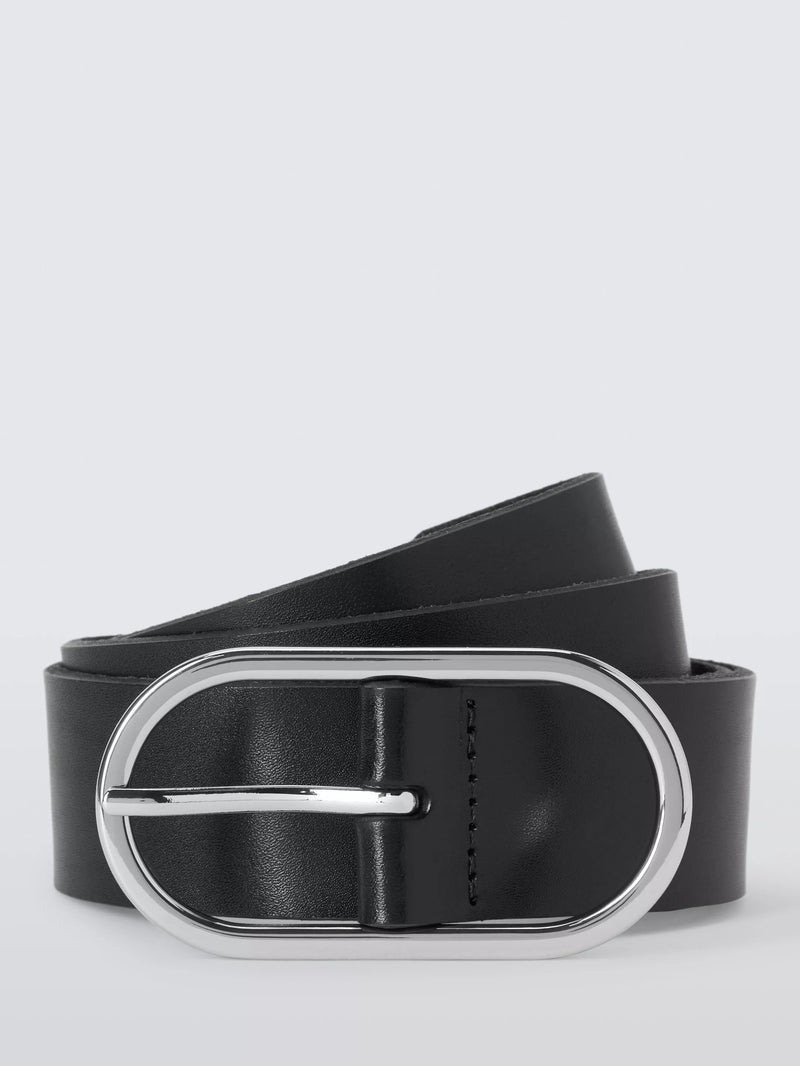 John Lewis fine oval silver belt black - British product