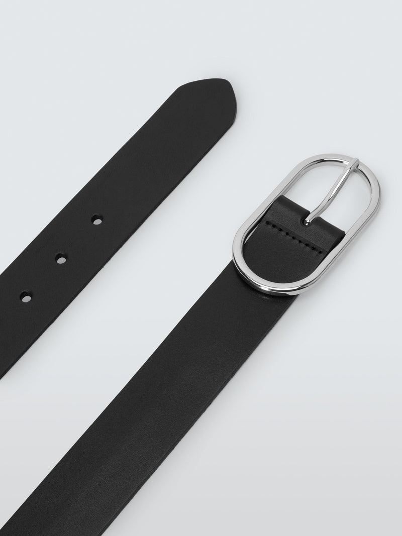 John Lewis fine oval silver belt black - British product