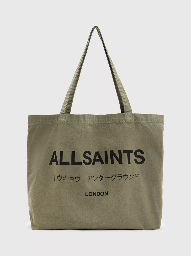 AllSaints Underground Tote Bag, Green/Black, One Size