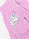 Lindex kids unicorn beanie hat gloves set light lilac - British product