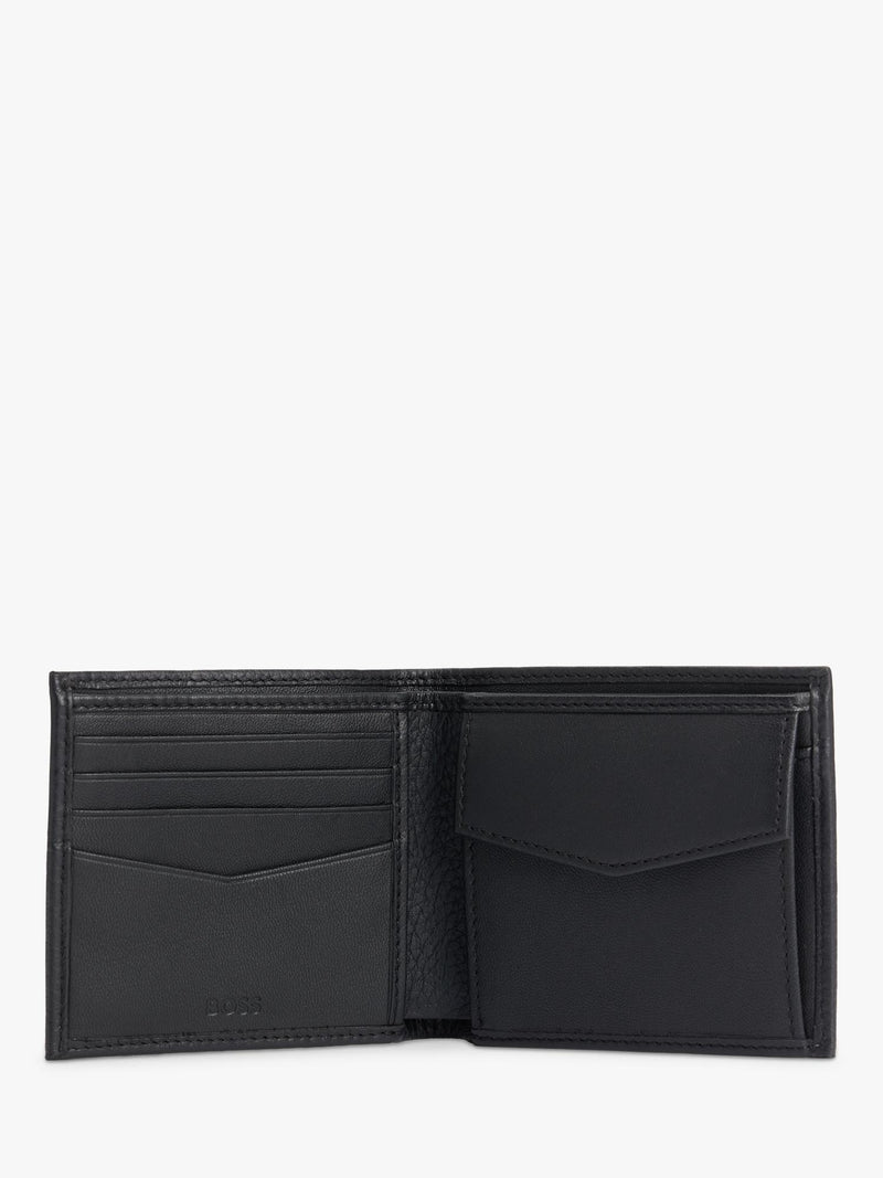 HUGO BOSS black leather bifold wallet, imported from the UK