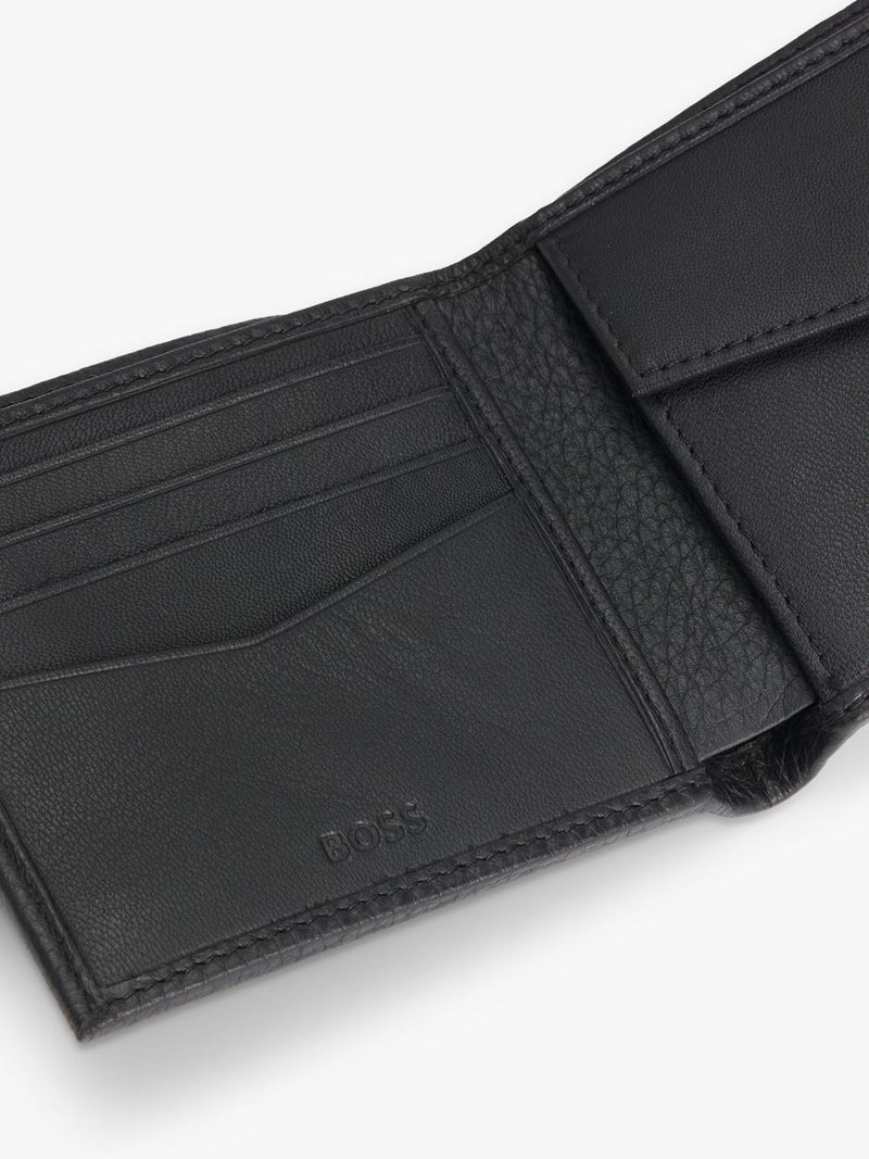 HUGO BOSS black leather bifold wallet, imported from the UK