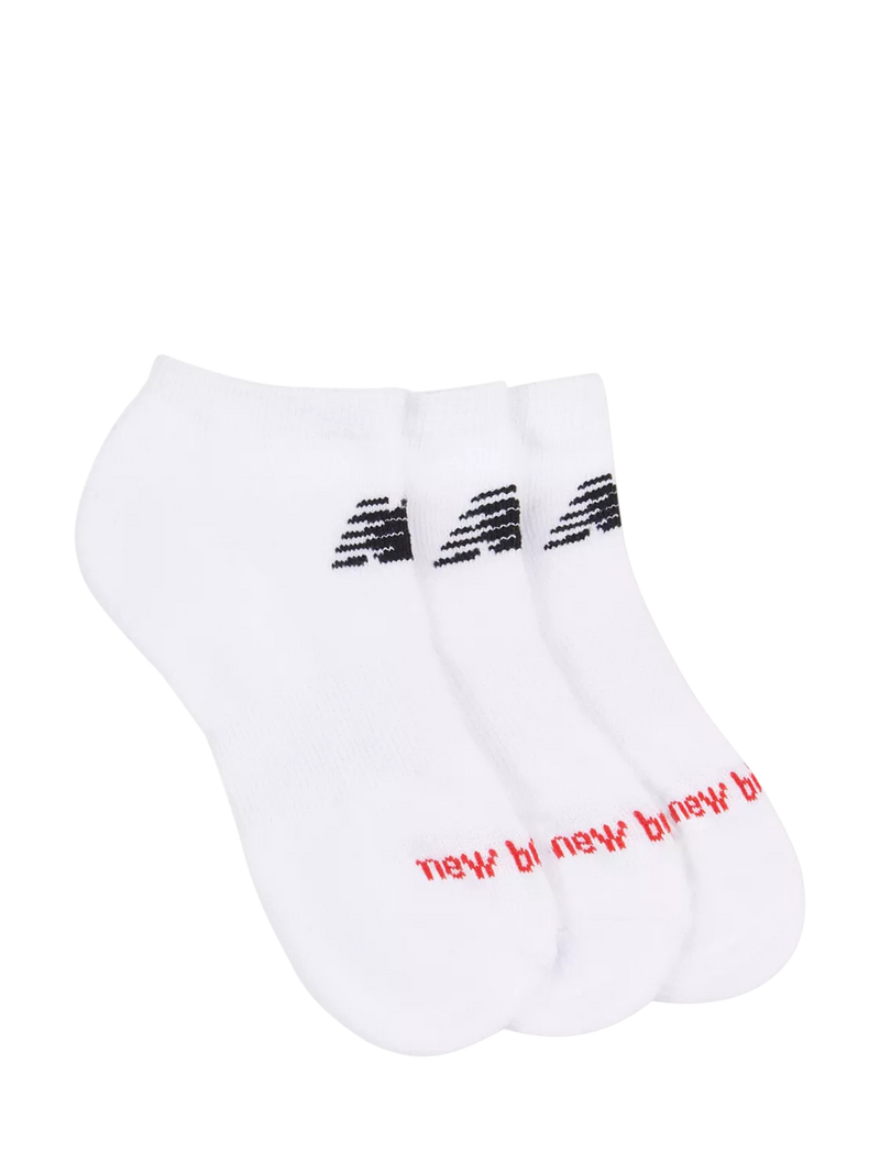 New Balance Kids' Trainer Socks Pack of 3 Bright White, UK version