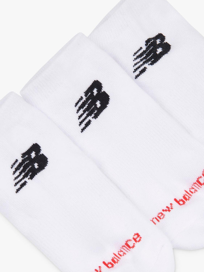 New Balance Kids' Trainer Socks Pack of 3 Bright White, UK version
