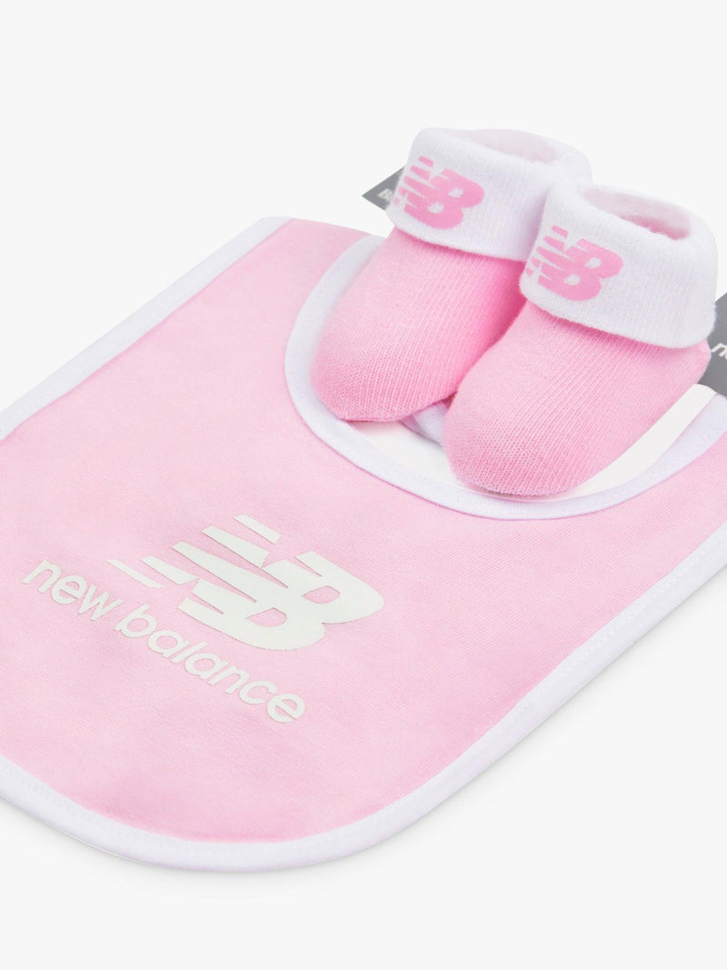 New Balance baby bib and booties set in lilac - British product