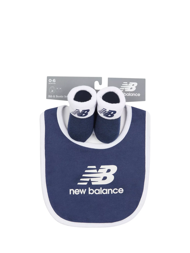 New Balance baby bib and booties set navy (British brand)