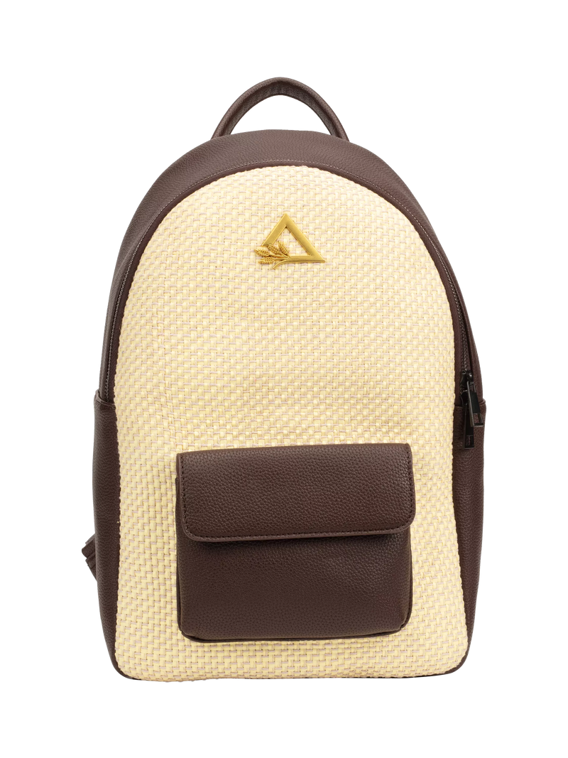 Hay Life Straw Backpack Dark Brown Natural, UK version