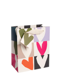 Caroline Gardner chequerboard heart gift bag with tag - British product