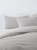 John Lewis Aurelia Pure Cotton Waffle Single Duvet Cover Set, Mid Grey