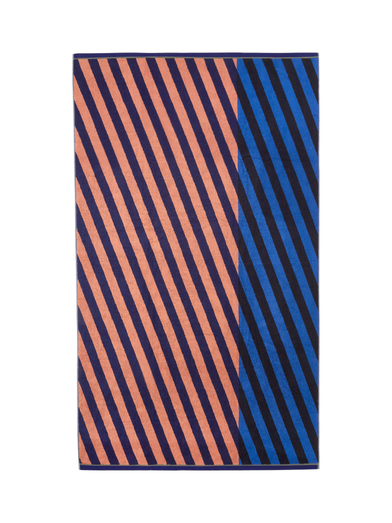 Mapoésie Diagonal Towels - Blue Hand Towel