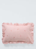 John Lewis gingham cotton duvet cover set pink, imported from the UK