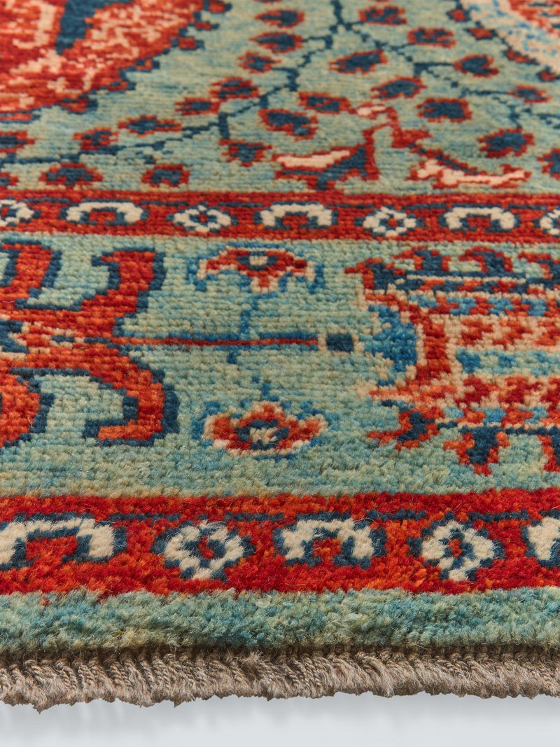 Gooch Luxury Suzani pure wool rug pink pale blue (British brand)