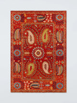John Lewis Gooch Luxury Suzani Traditional Pure Wool Rug, Red/Blue- Buy online at McGrocer